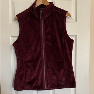 Plush Burgundy Sleeveless Vest